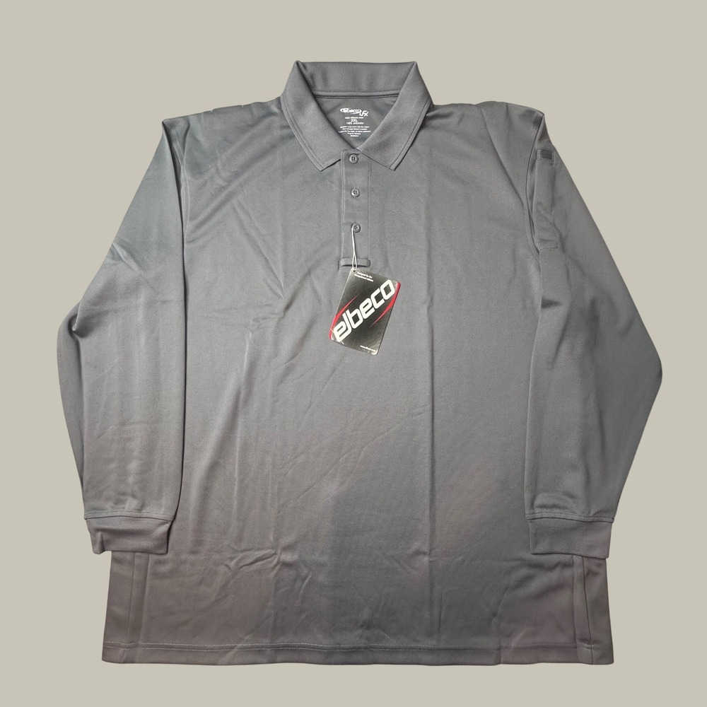 Elbeco Polo Shirt Mens 2XL Ufx K5148 Grey Tactical Long Sleeve Performance NEW